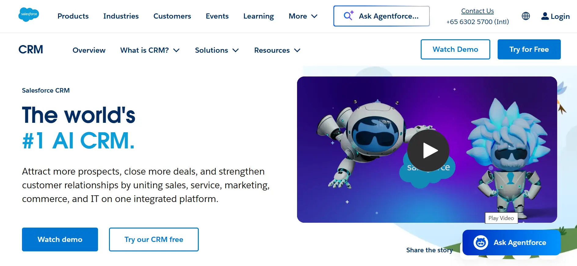 Homepage Aplikasi CRM Salesforce