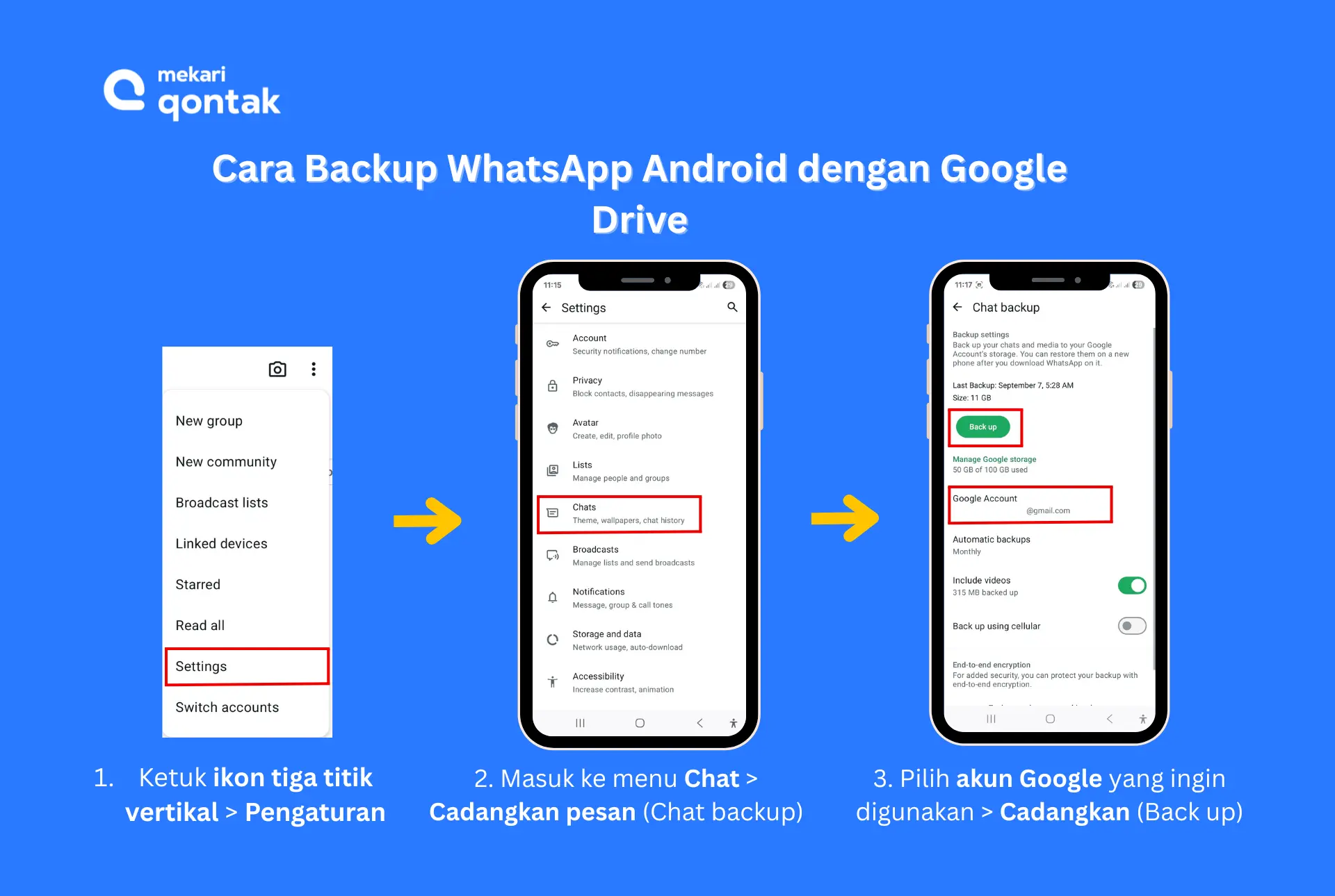 Cara Backup WhatsApp Android dengan Google Drive