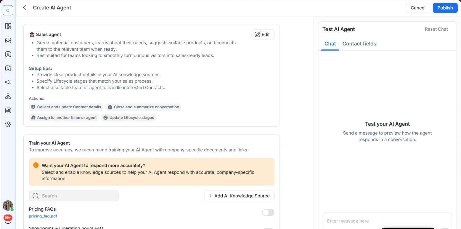 Tampilan Fitur Ai Agent Aplikasi Auto Reply WhatsApp Respond.io Fitur Ai Agent Aplikasi Auto Reply WhatsApp Respond.io