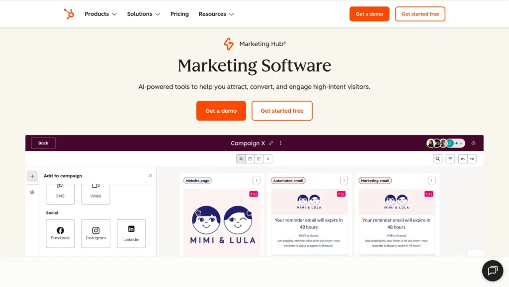 Landing Page HubSpot Marketing Hub Marketing Automation Software-hubspot marketing hub