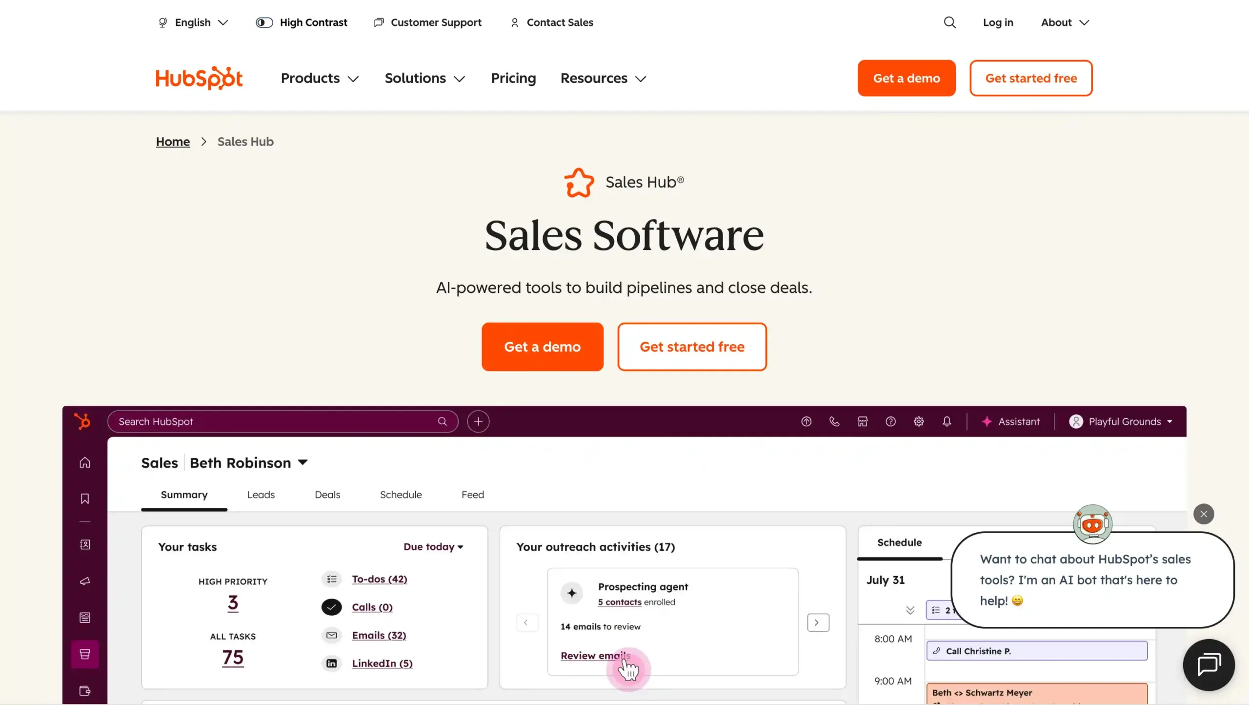 best enterprise crm software-HubSpot Sales Hub