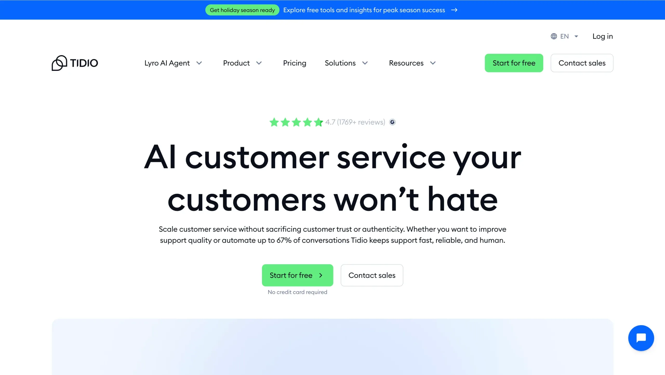 Landing Page Tidio alternatif zendesk terbaik-tidio