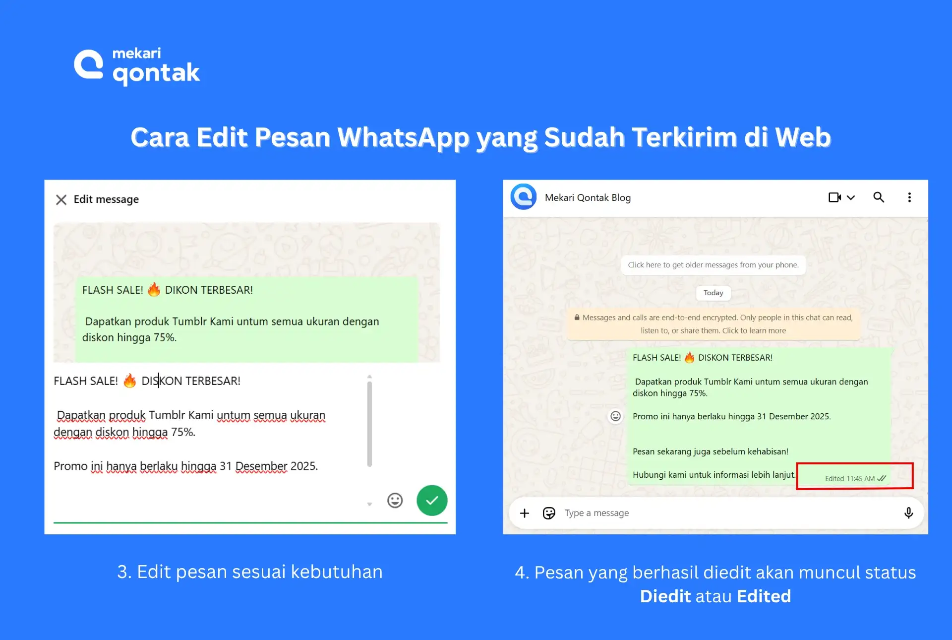 Cara Edit Pesan WhatsApp yang sudah Terkirim di WhatsApp Web