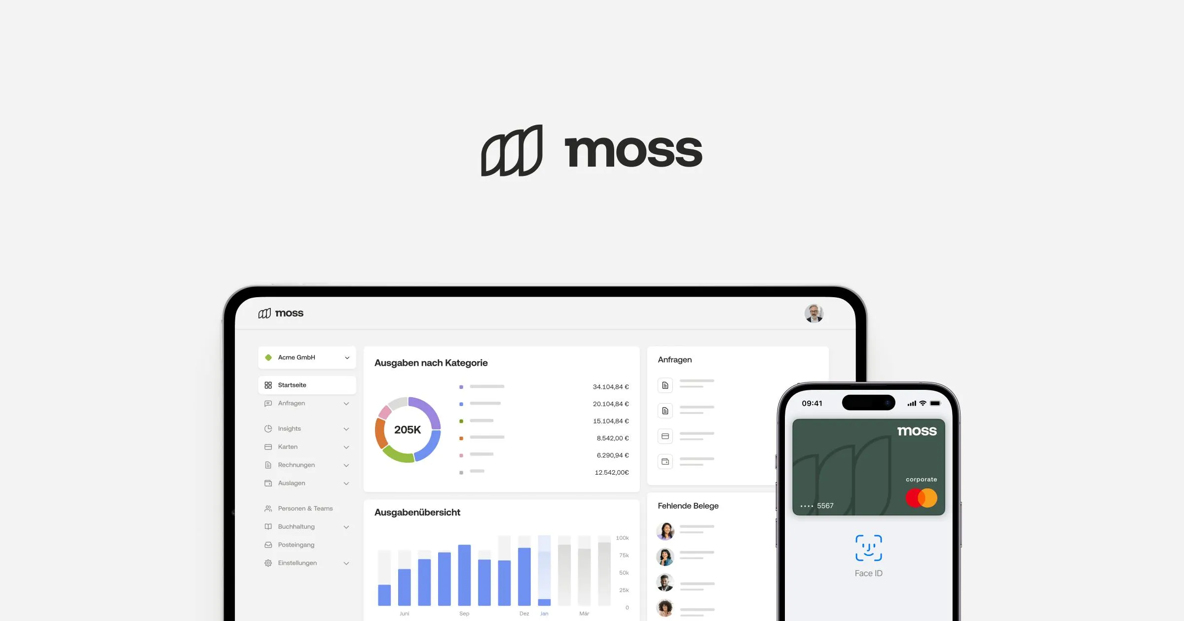 Dashboard Virtual Credit Card Moss