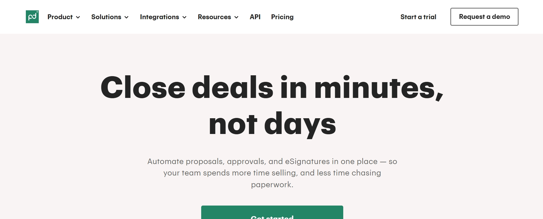 Halaman Homepage Sales Tools PandaDoc