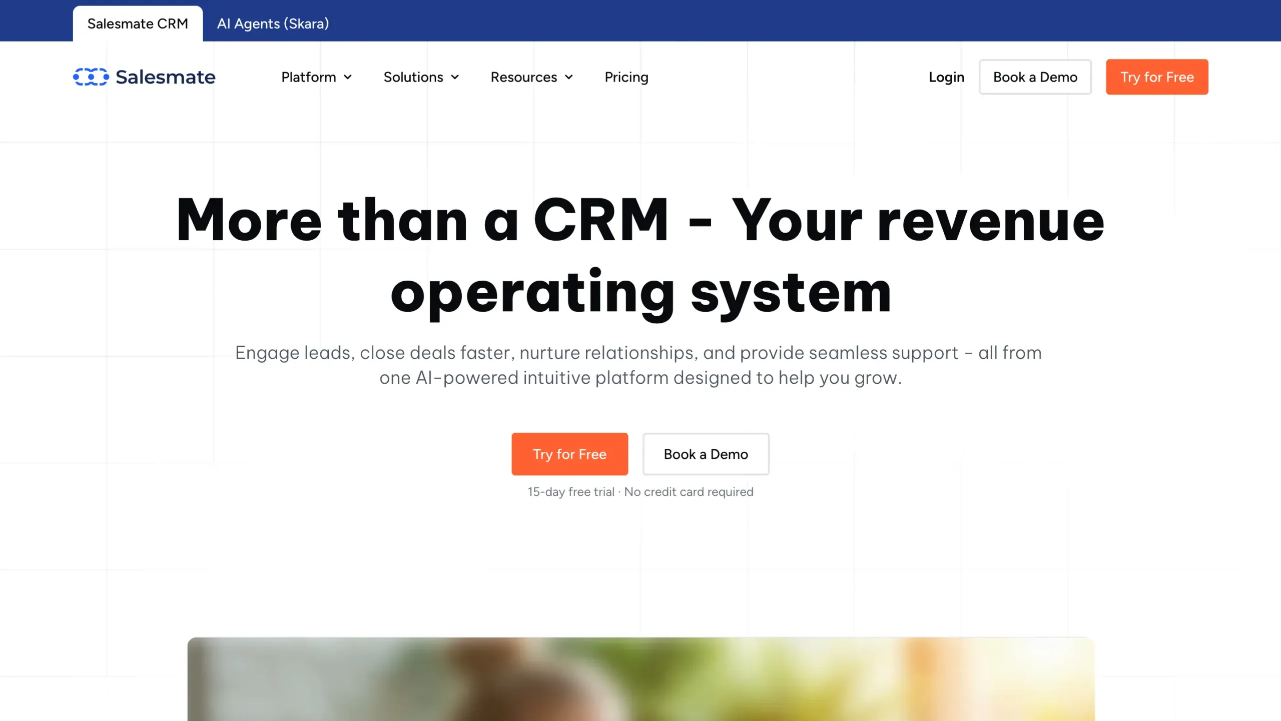 Landing Page Salesmate crm automation tools terbaik-salesmate