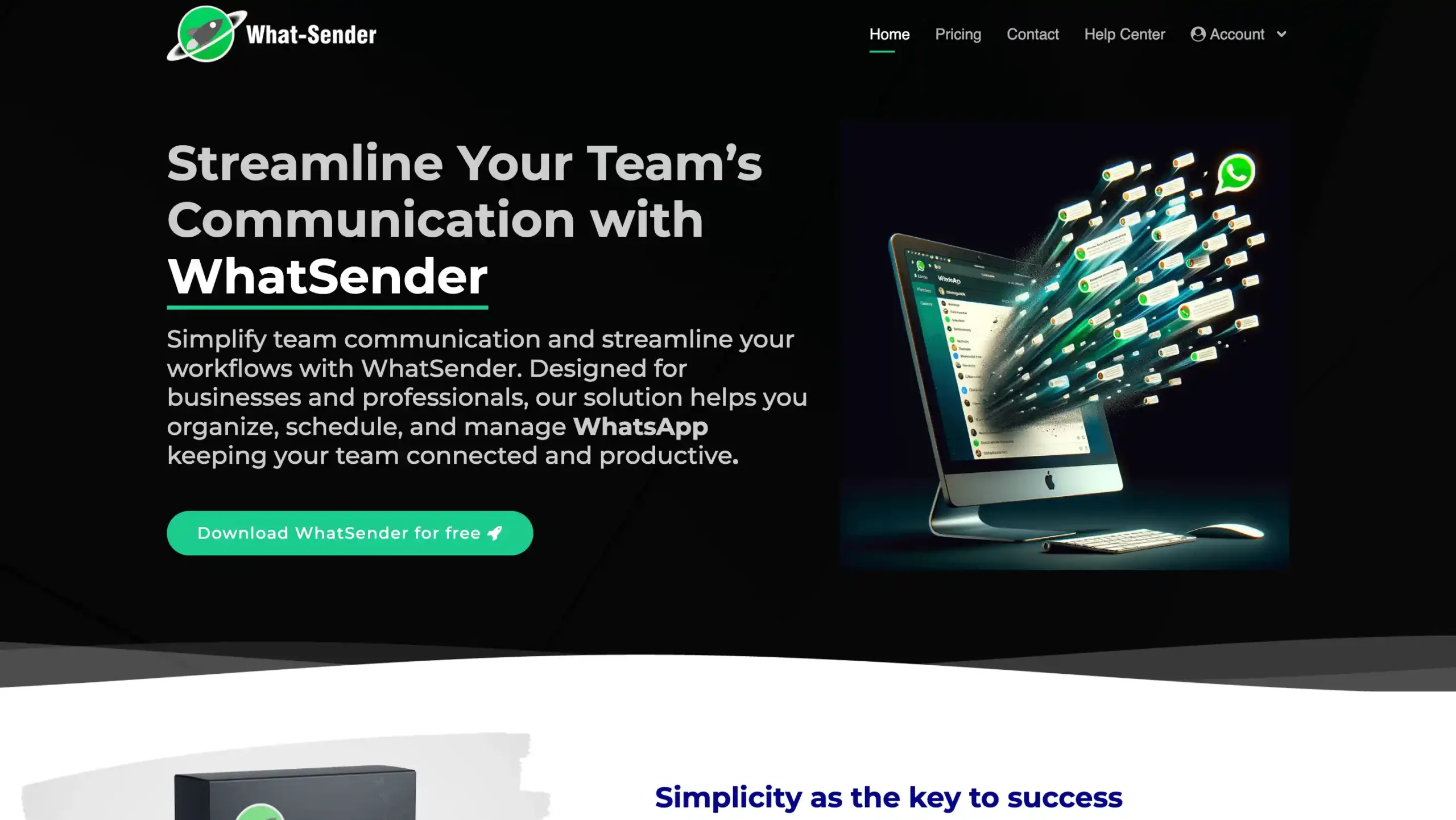 Landing Page What-Sender What-Sender-aplikasi wa blast gratis terbaik