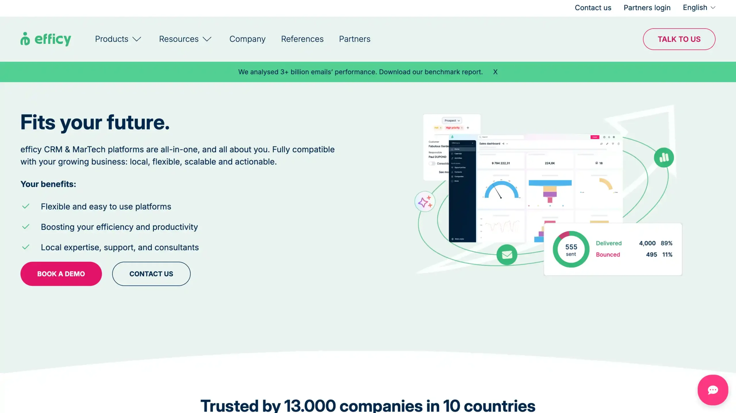 Landing Page Efficy Efficy-software crm untuk transportasi