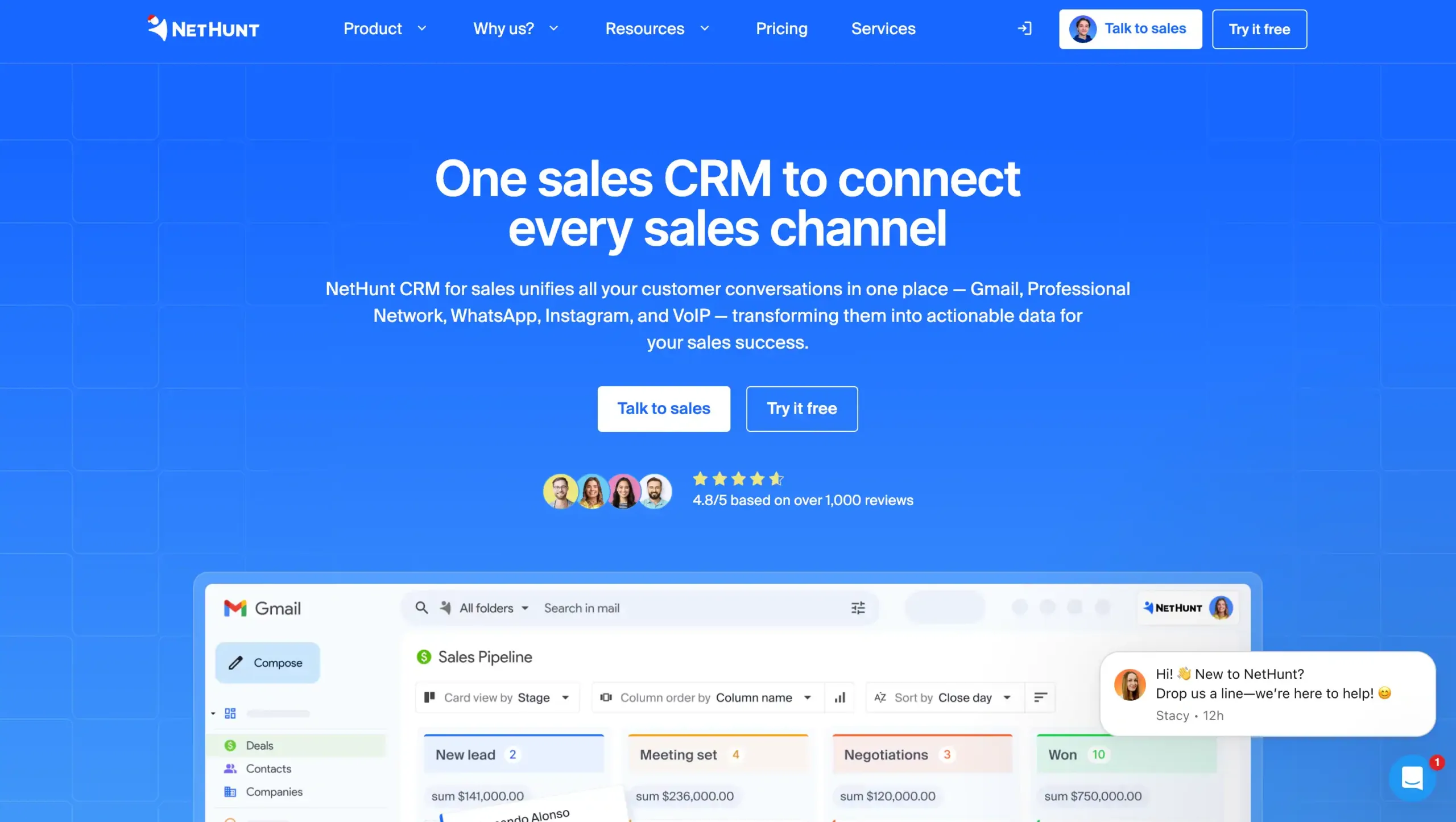 Landing Page NetHunt CRM NetHunt CRM-aplikasi crm enterprise terbaik