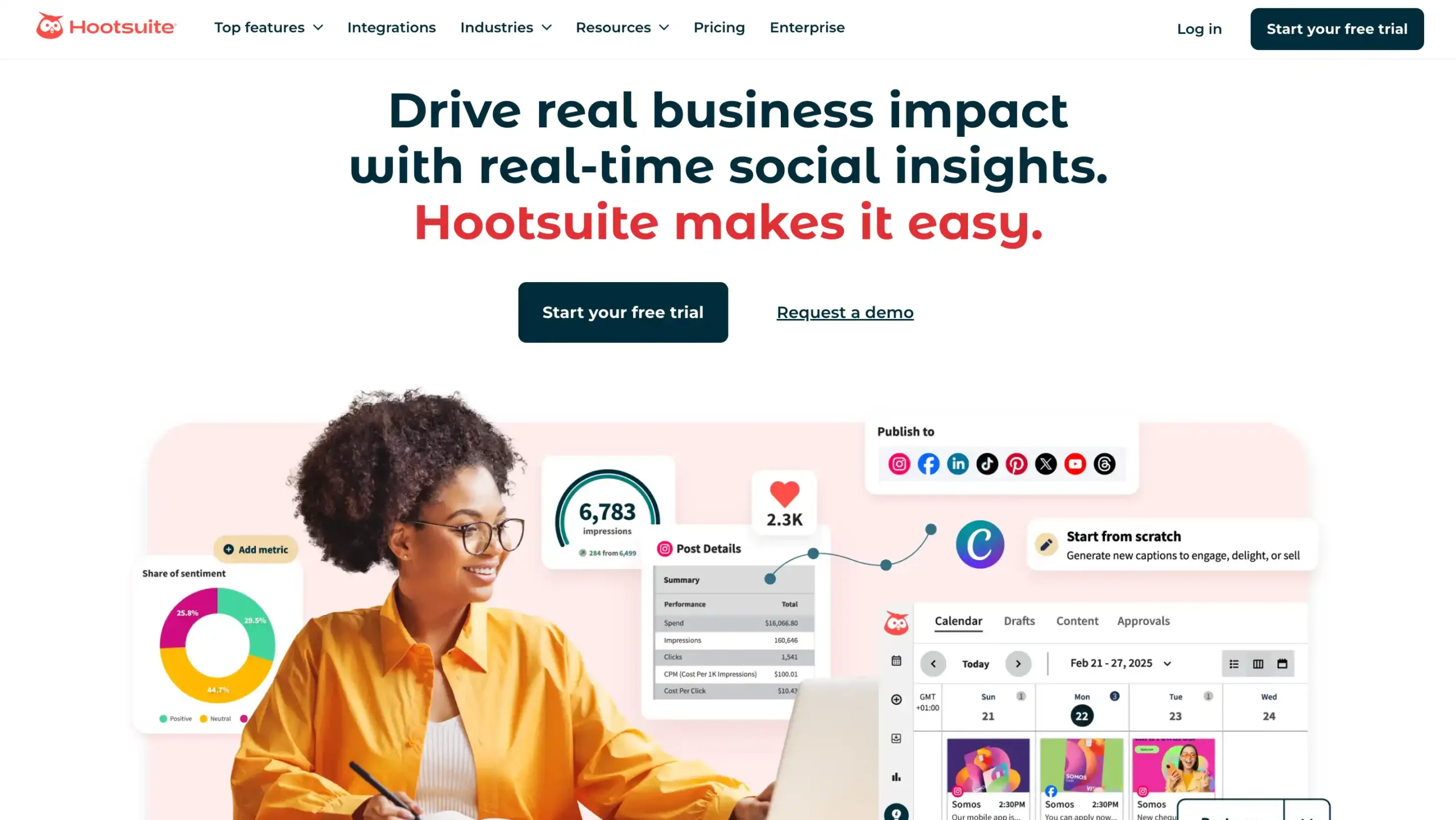 Landing Page Hootsuite Hootsuite-aplikasi produktif