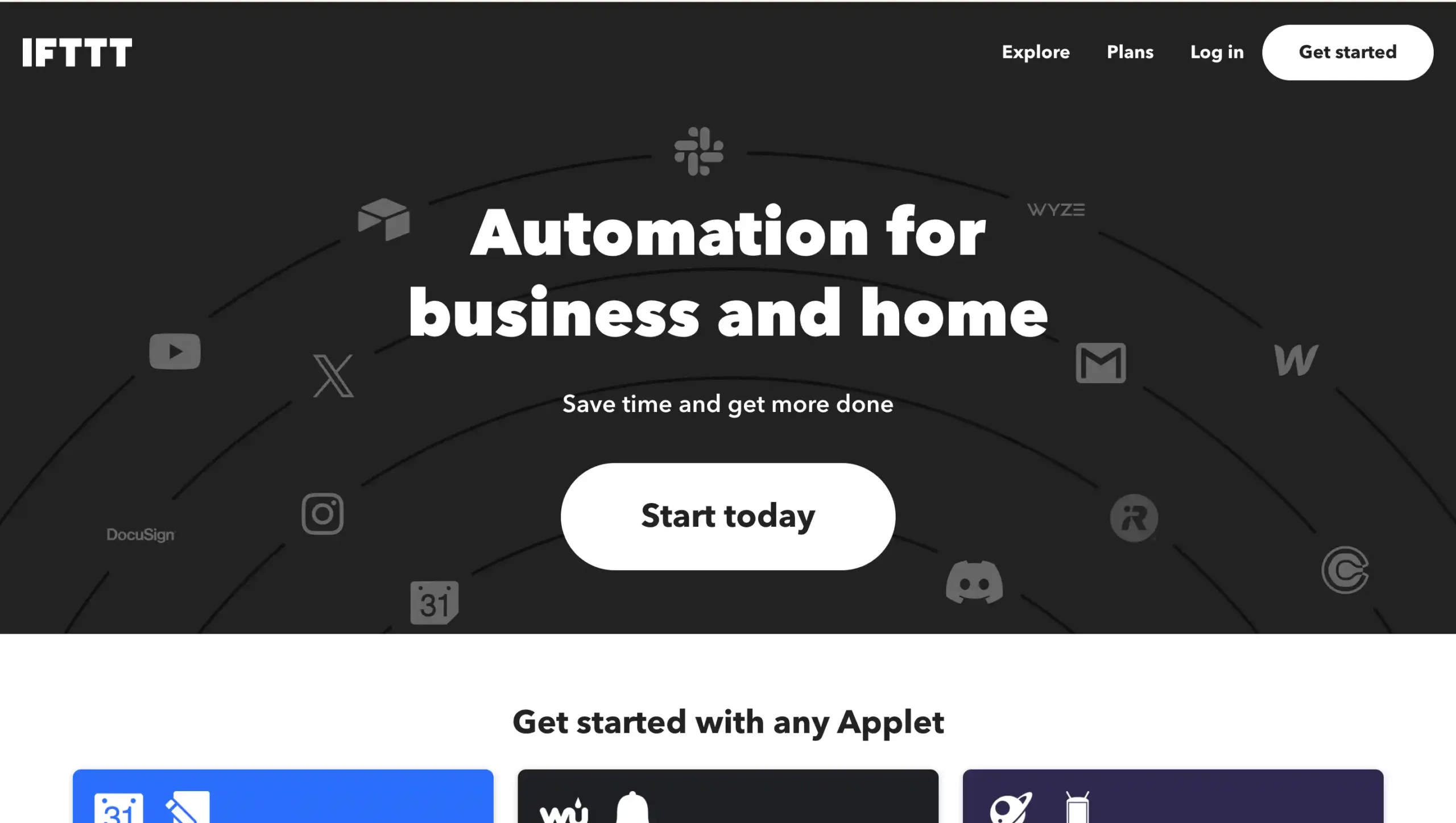 Landing Page IFTTT IFTTT-aplikasi produktif