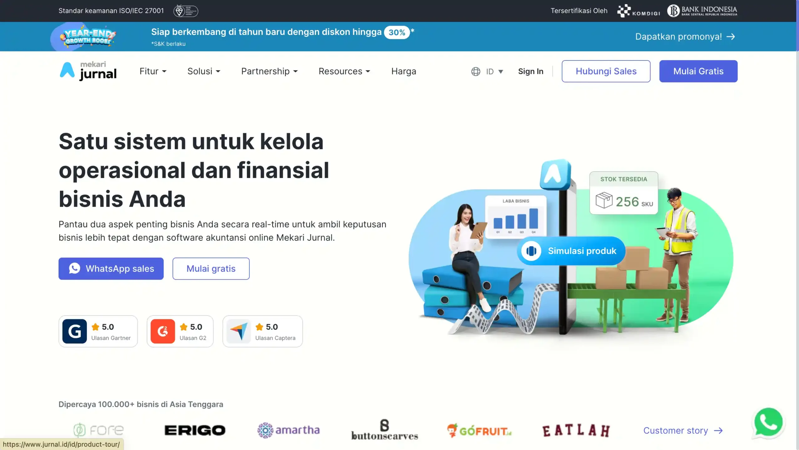 Landing Page Mekari Jurnal aplikasi erp terbaik-Jurnal ERP System