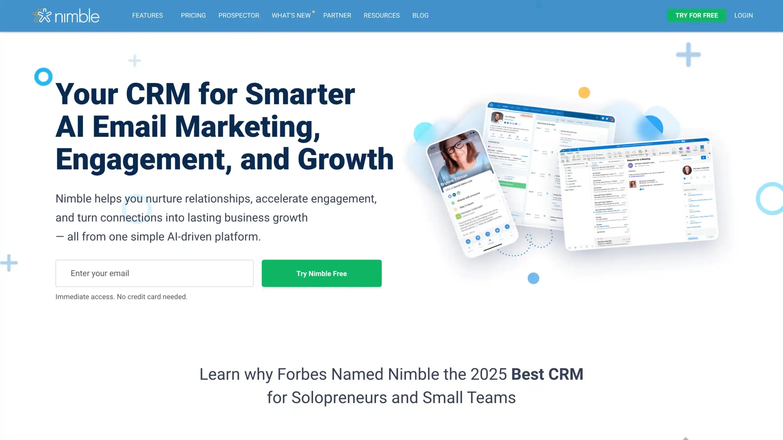Landing Page Nimble Nimble-software crm untuk transportasi