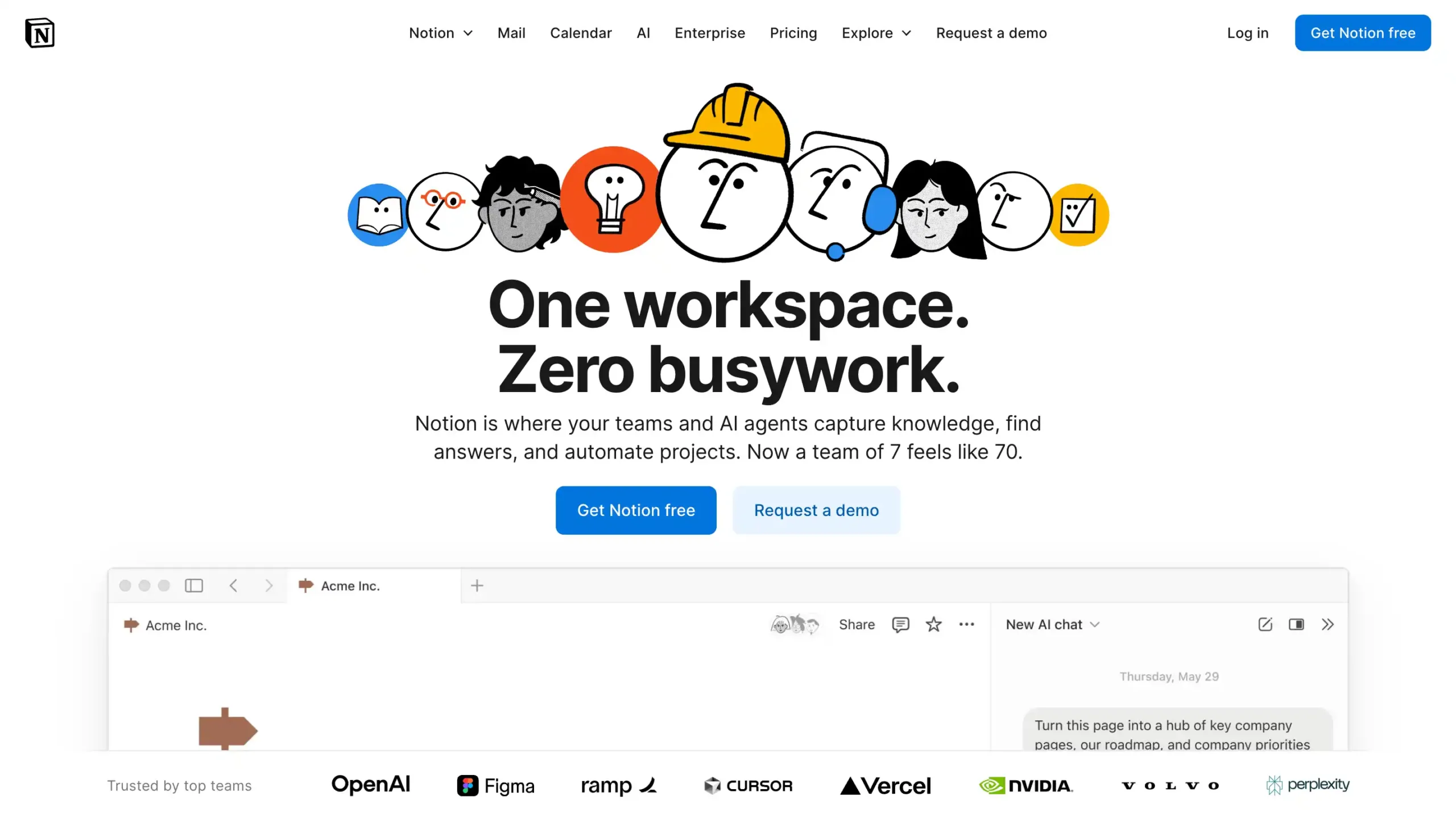 Landing Page Notion Notion-aplikasi produktif