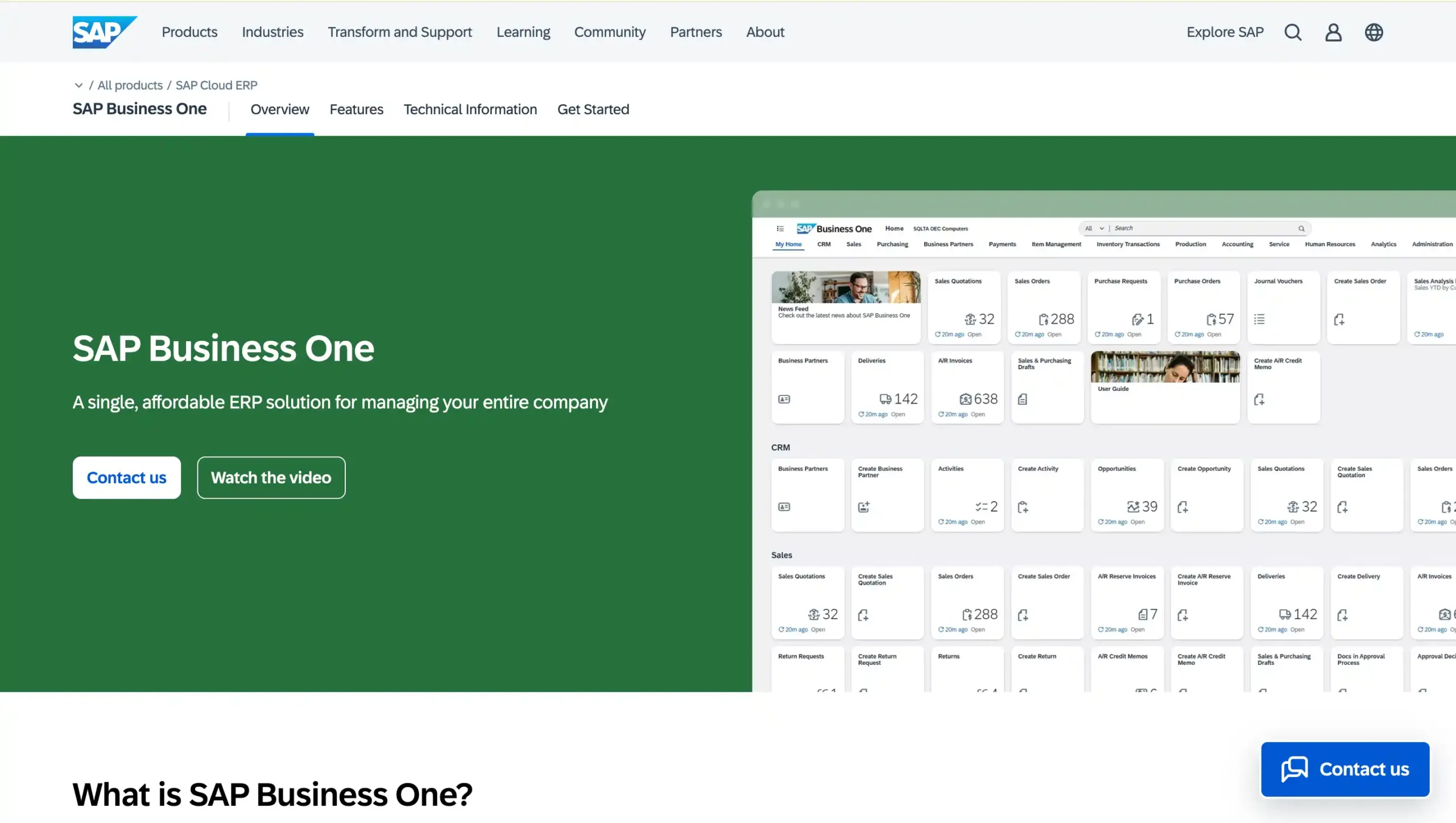 Landing Page SAP Business One SAP Business One-aplikasi erp terbaik