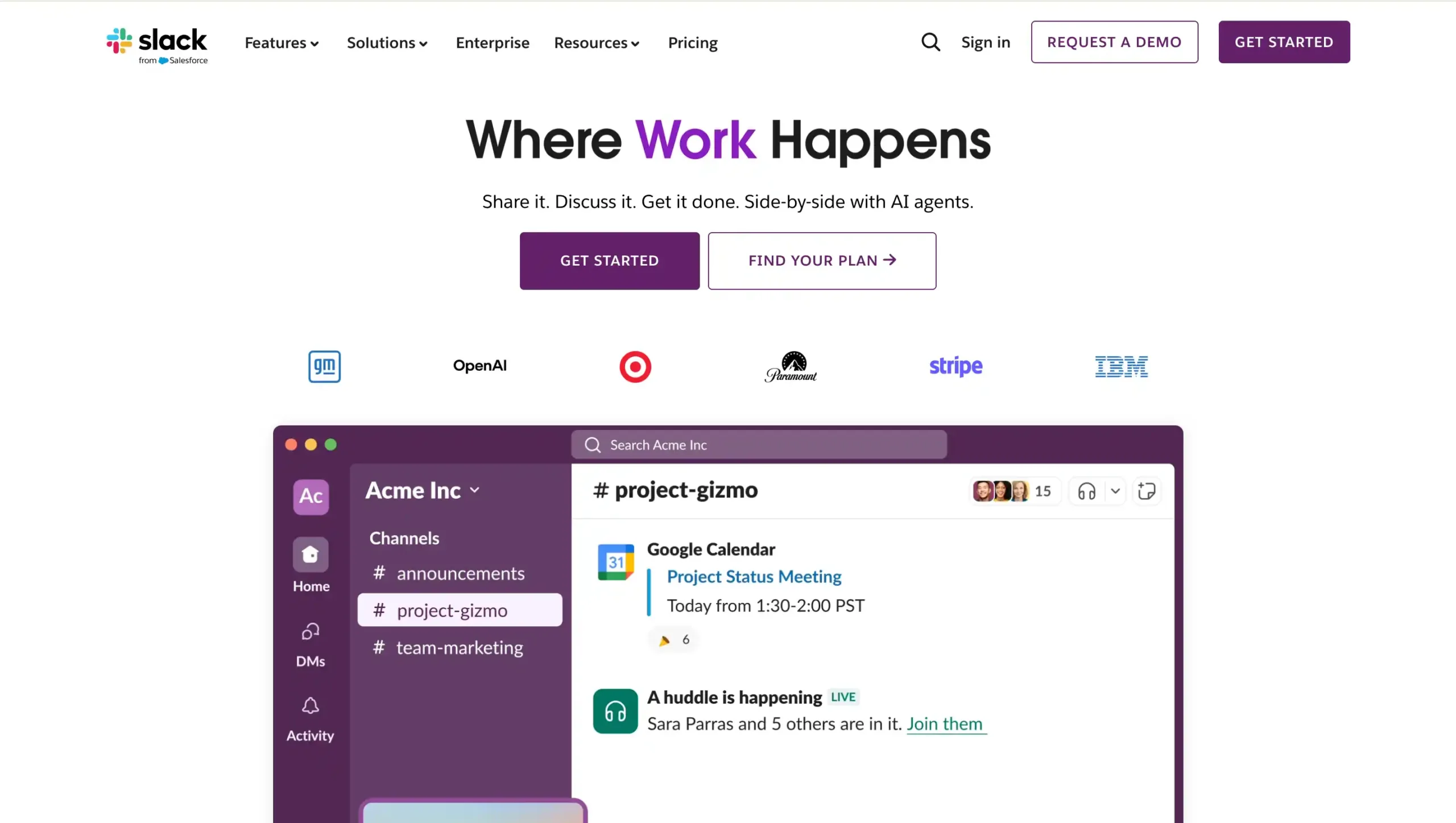 Landing Page Slack Slack-aplikasi produktif