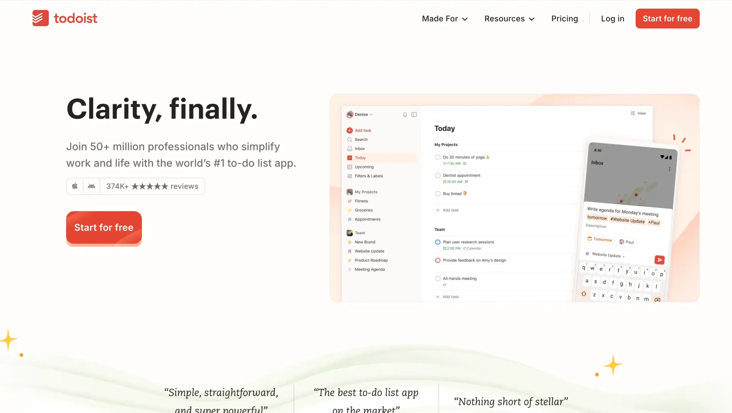 Landing Page Todoist Todoist-aplikasi produktif