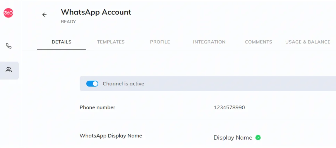 Tampilan Dashboard WhatsApp Blast Software 360dialog Dashboard WhatsApp Blast Software 360dialog