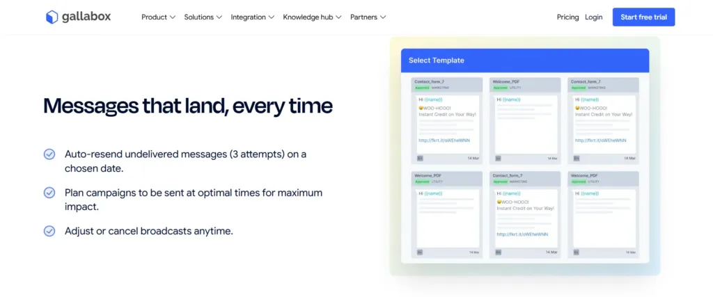 Tampilan Fitur Template Pesan Aplikasi WhatsApp Blast Software Gallabox Fitur Template Pesan Aplikasi WhatsApp Blast Software Gallabox