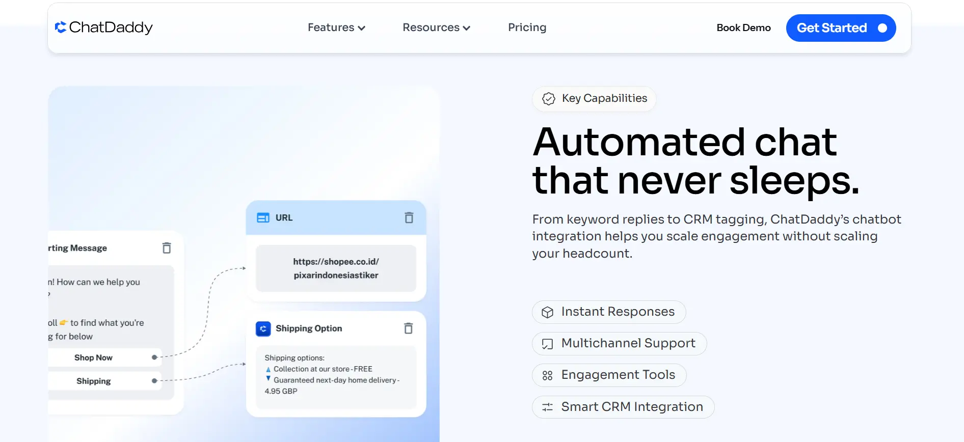 Tampilan Halaman Fitur Automasi Chat Aplikasi WhatsApp Blast Software ChatDaddy Halaman Fitur Automasi Chat Aplikasi WhatsApp Blast Software ChatDaddy
