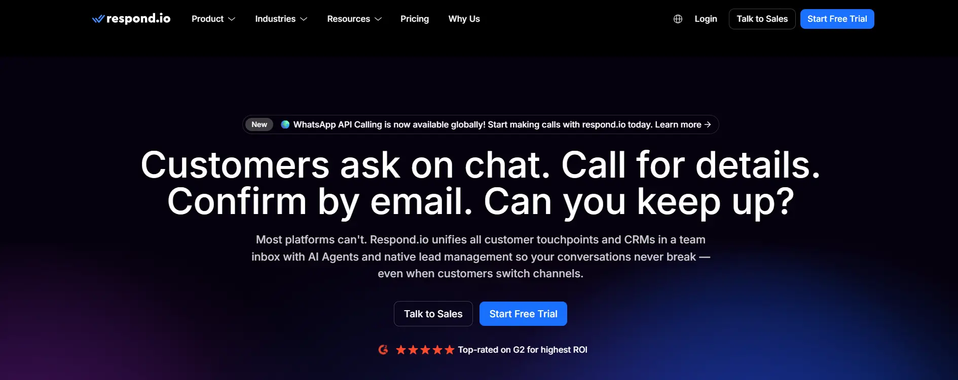 Tampilan Halaman Homepage Aplikasi WhatsApp Blast Software Repond.io Halaman Homepage Aplikasi WhatsApp Blast Software Repond.io