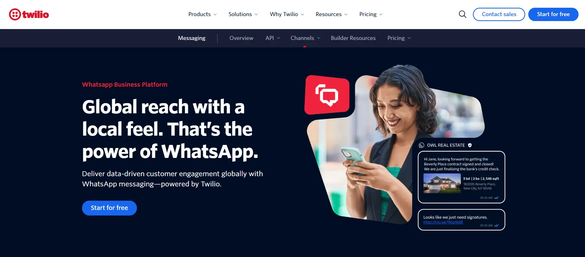 Landing Page Twilio Twilio-alternatif wati terbaik