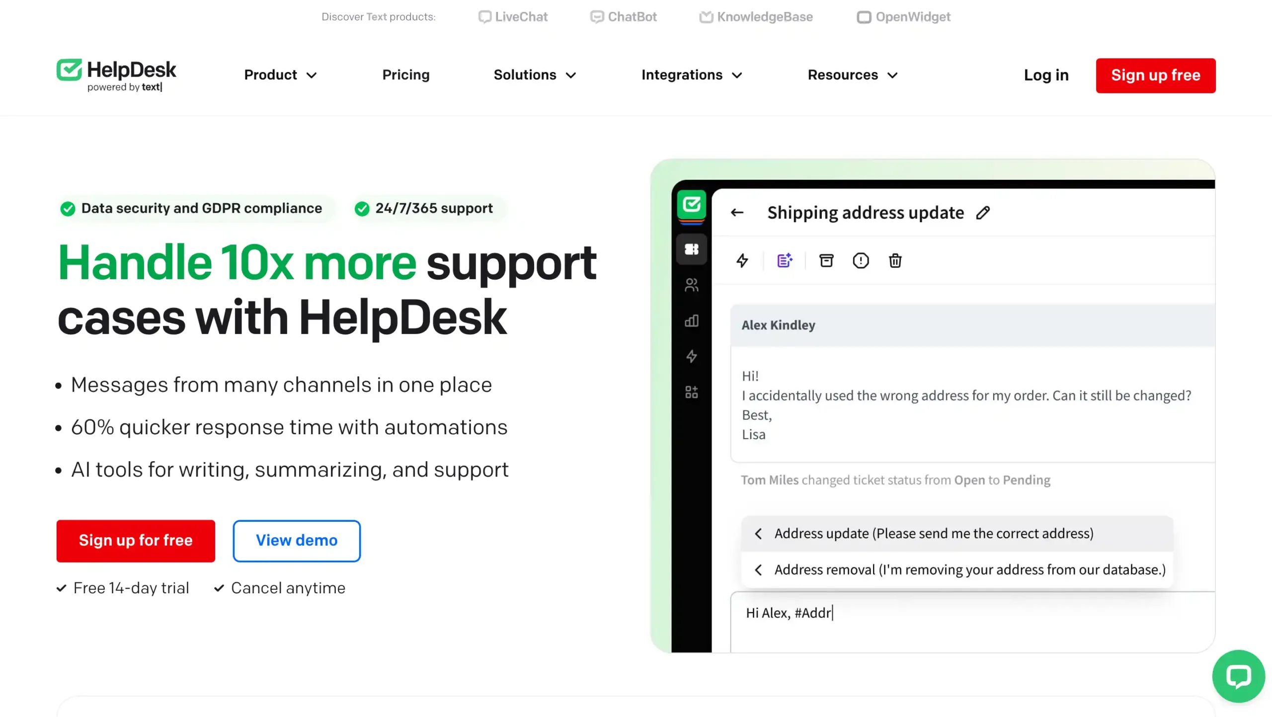 Landing Page HelpDesk HelpDesk-alternatif freshworks terbaik