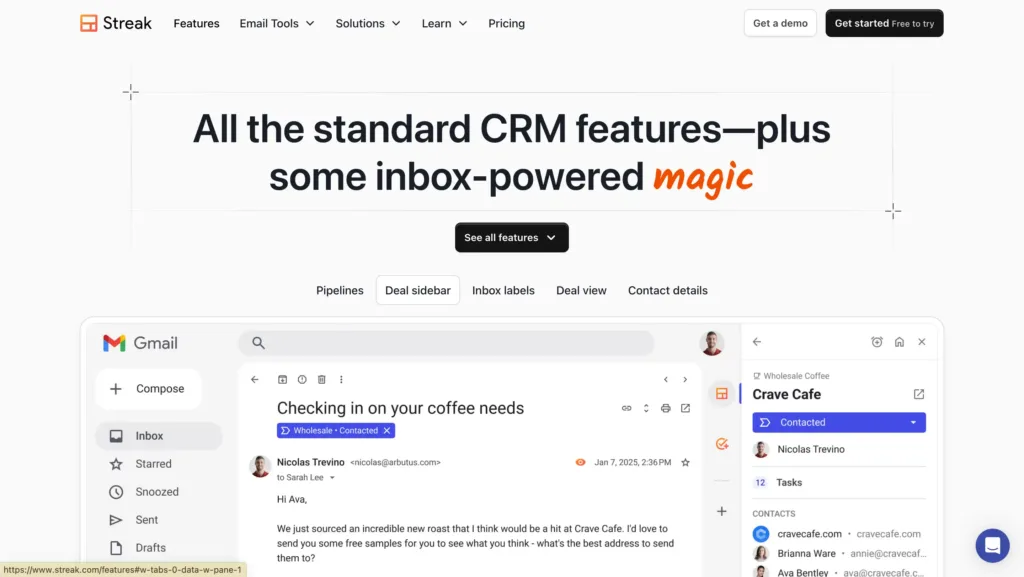 Landing Page Streak CRM Streak CRM-aplikasi crm real estate terbaik