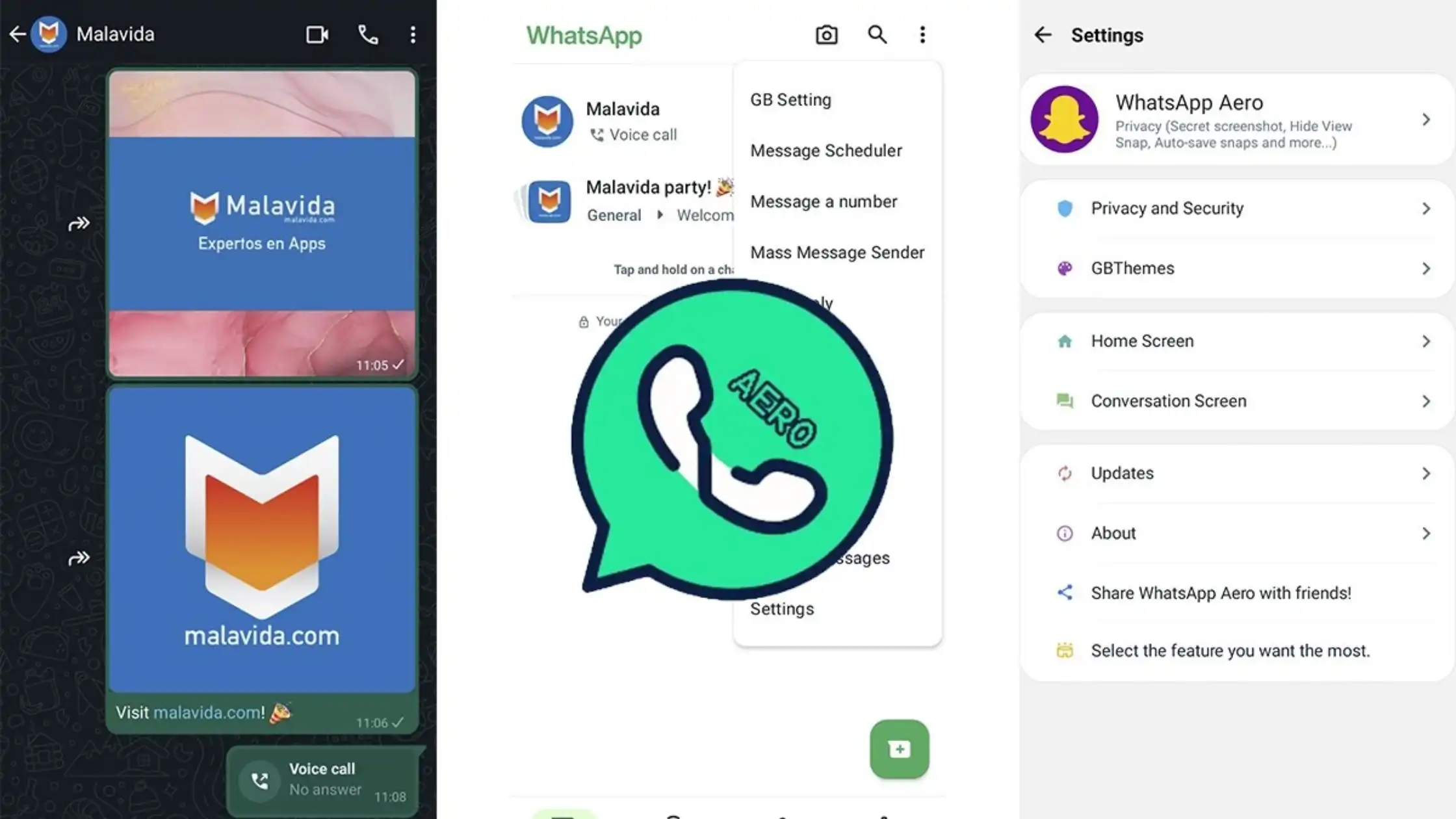 Tampilan Aplikasi WhatsApp Aero whatsapp aero-alternatif whatsapp mod terbaik
