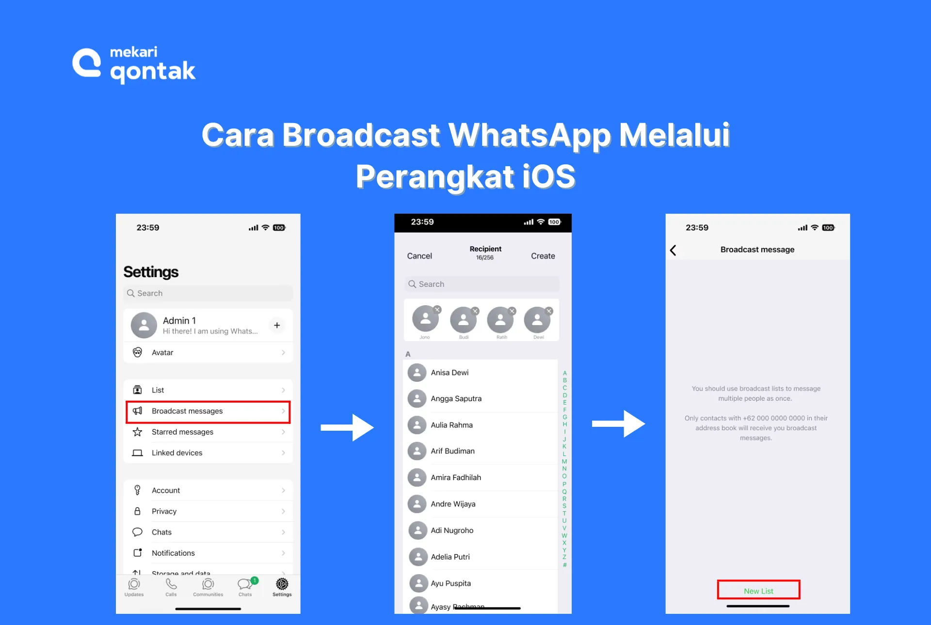 Cara Broadcast WhatsApp Melalui Perangkat iOS Cara Broadcast WhatsApp Melalui Perangkat iOS