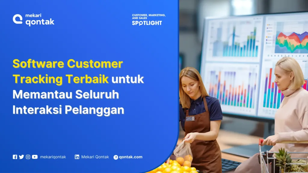 Software Customer Tracking Terbaik untuk Memantau Seluruh Interaksi Pelanggan Software Customer Tracking membantu memantau interaksi pelanggan di lapangan, sementara dua wanita beraktivitas dalam lingkungan ritel modern.
