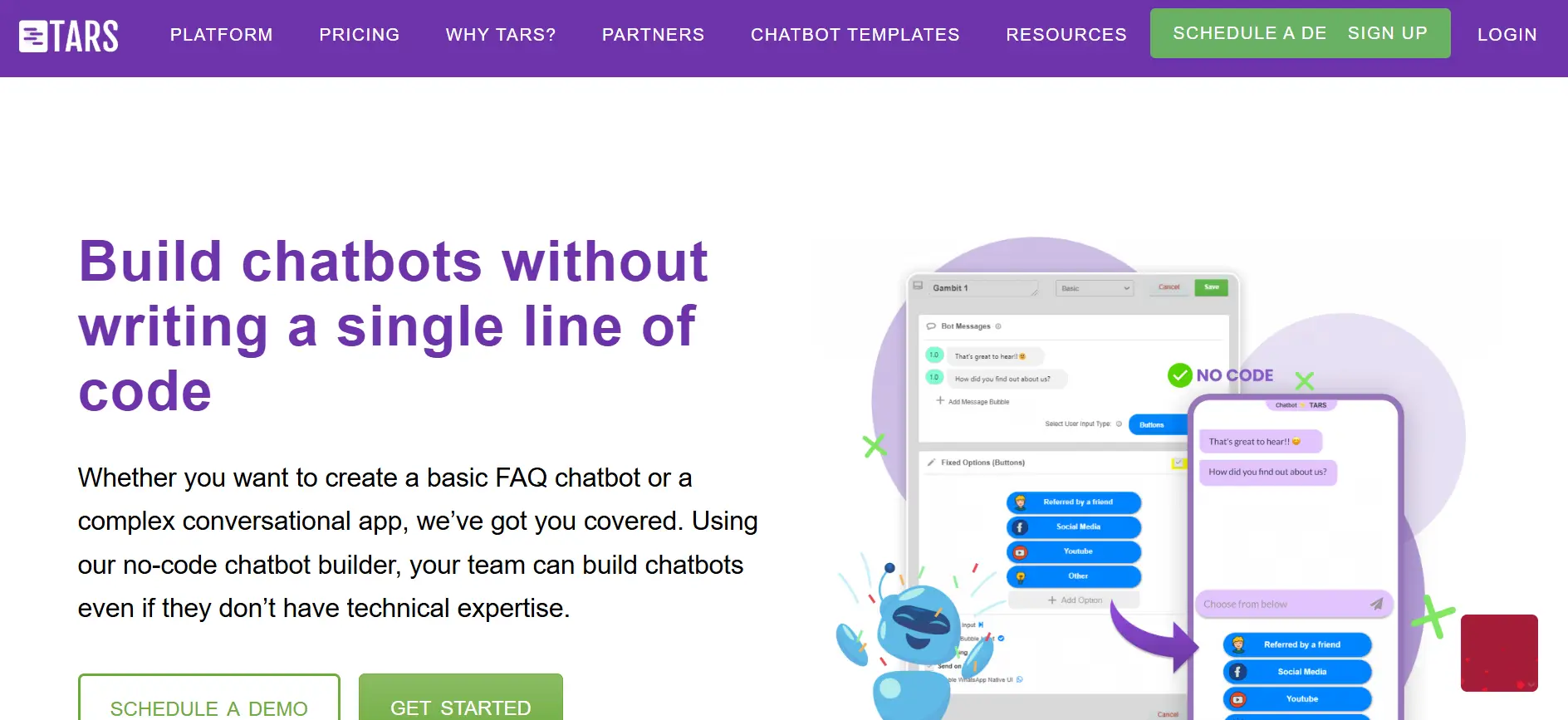 Tampilan Homepage AI Chatbot Tars Tars