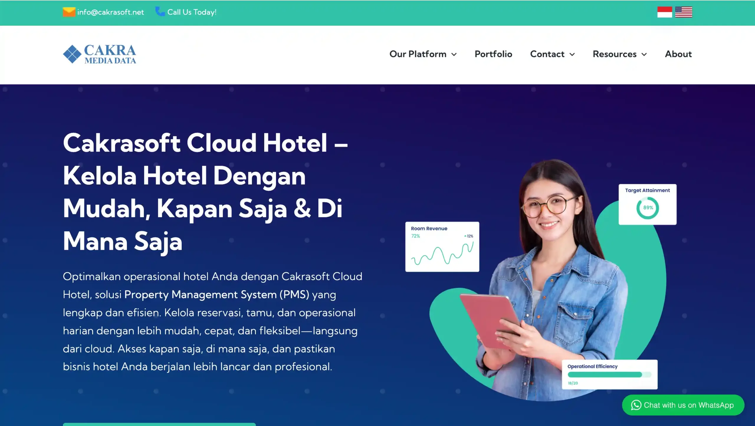 Landing Page CakraSoft CakraSoft-aplikasi omnichannel terbaik untuk bisnis hotel