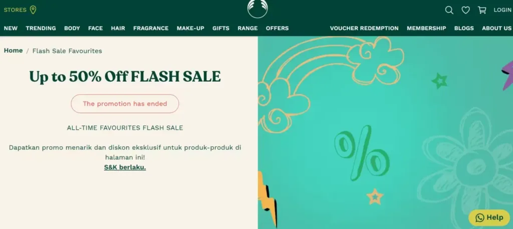 The Body Shop (Up to 50% Off Flash Sale) contoh flash sale the body shop