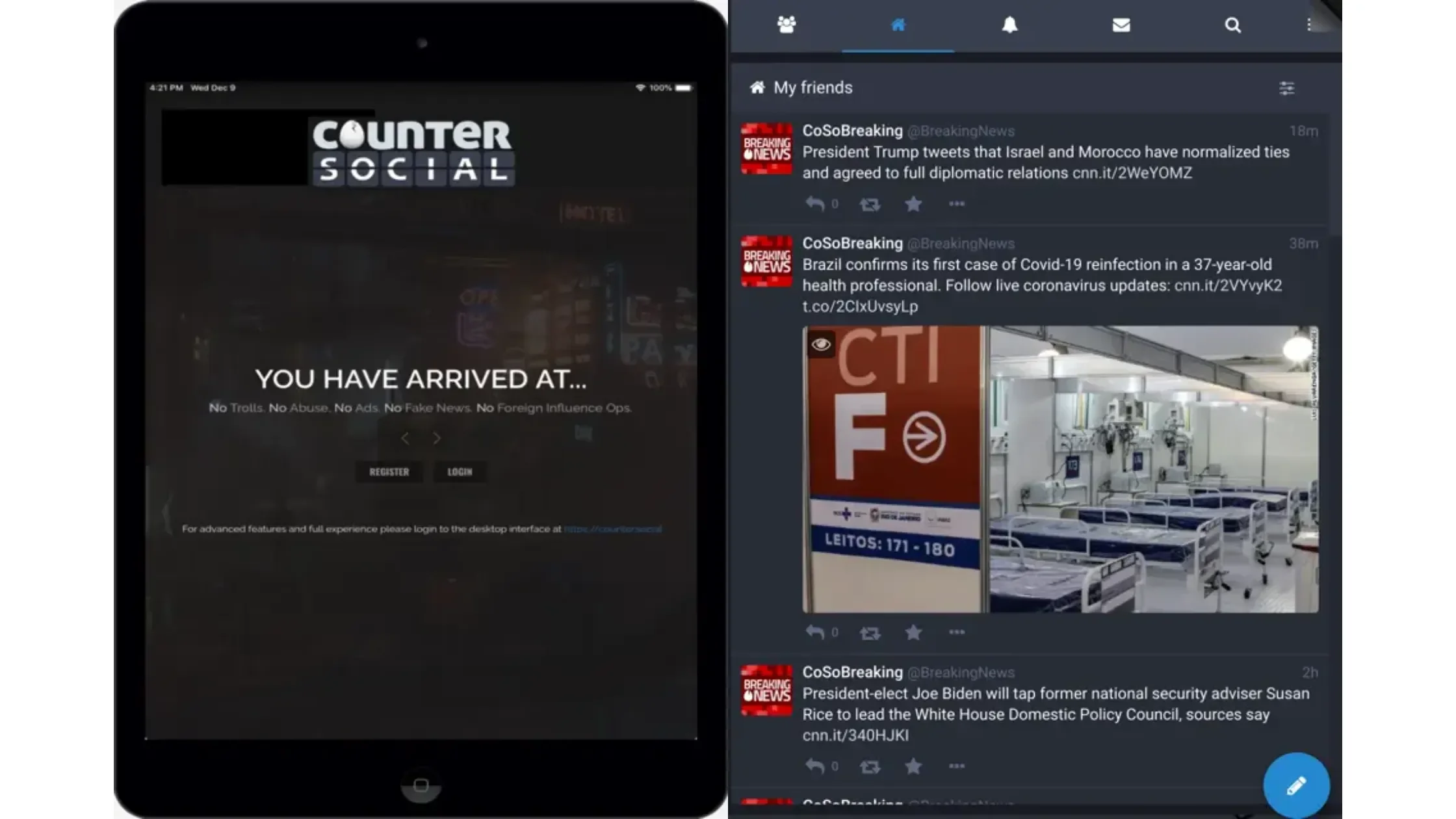 Tampilan Halaman Aplikasi Alternatif X Twitter CounterSocial Halaman Aplikasi Alternatif X Twitter CounterSocial