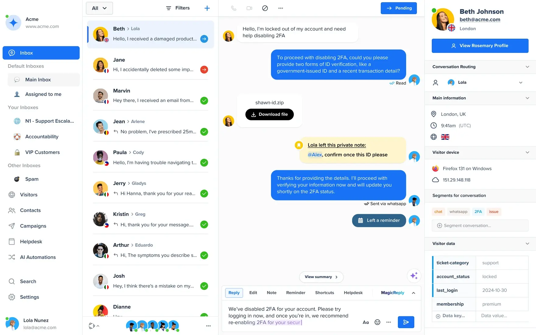 Tampilan Halaman Chat Software Customer Support Crisp IM Halaman Chat Software Customer Support Crisp IM