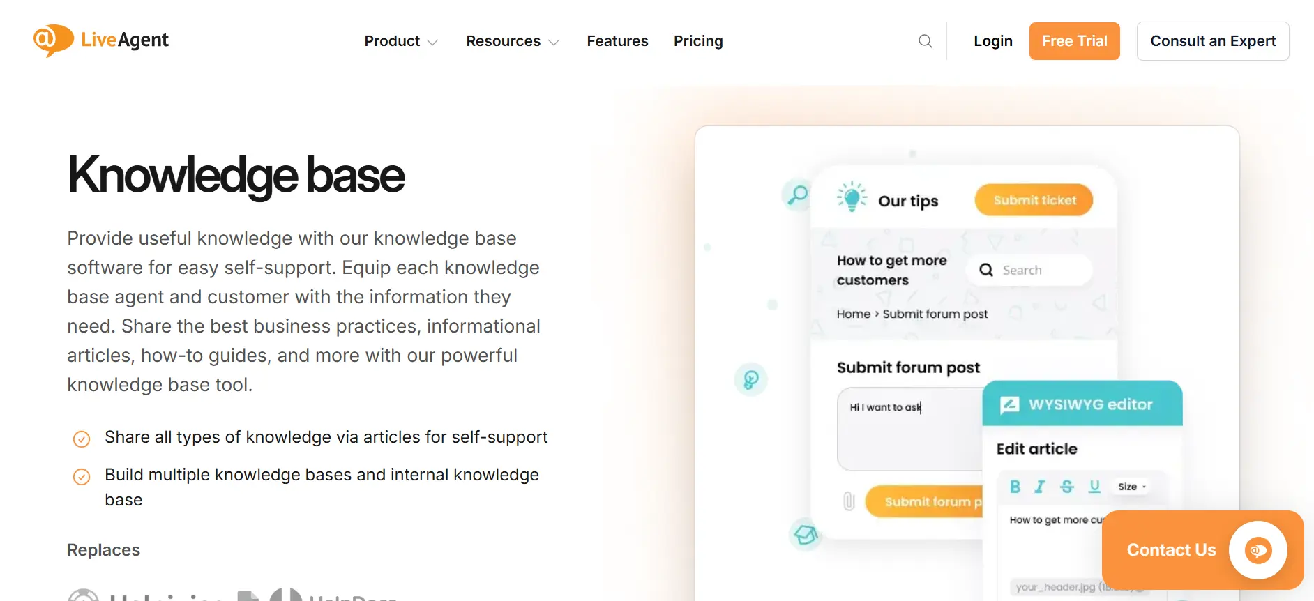 Halaman Fitur Knowledge Base Helpdesk Ticketing System Liveagent Halaman Fitur Knowledge Base Helpdesk Ticketing System Liveagent