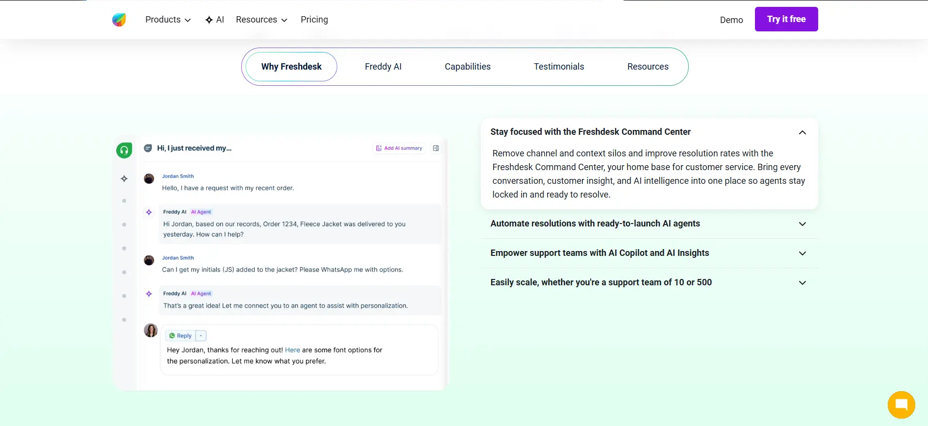 Tampilan Halaman Fitur Software Customer Support Freshdesk Halaman Fitur Software Customer Support Freshdesk