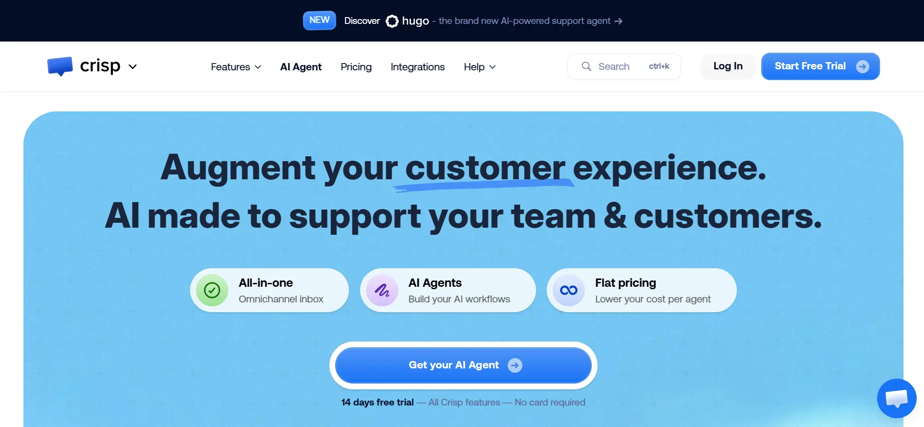 Tampilan Homepage Software Customer Support Crisp IM Homepage Software Customer Support Crisp IM