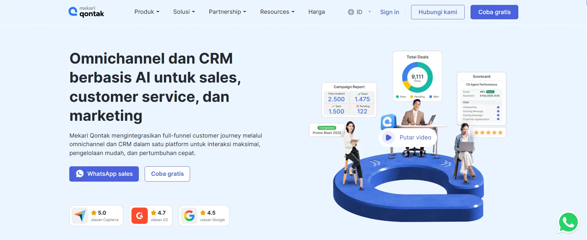 Tampilan Homepage Software Customer Support Mekari Qontak Homepage Software Customer Support Mekari Qontak