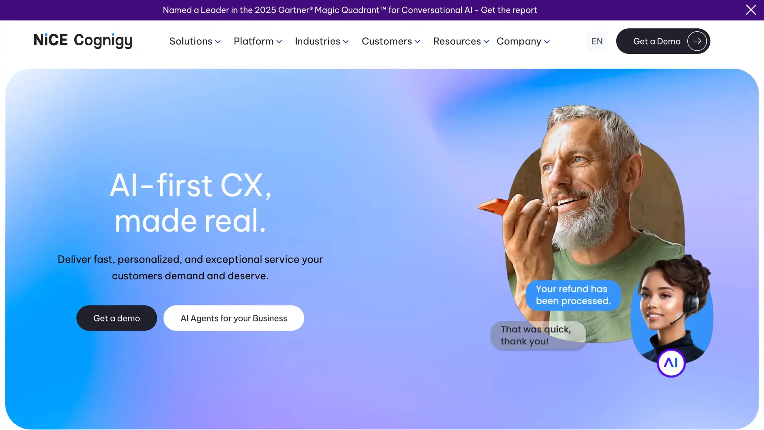Landing Page Nice Cognigy Nice Cognigy-tools agentic ai terbaik