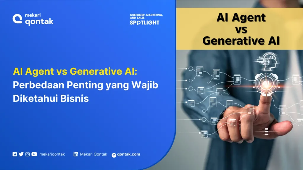 AI Agent vs Generative AI Perbedaan Penting yang Wajib Diketahui Bisnis Perbedaan AI Agent dan Generative AI: Tingkat Otonomi Hingga Jenis Output