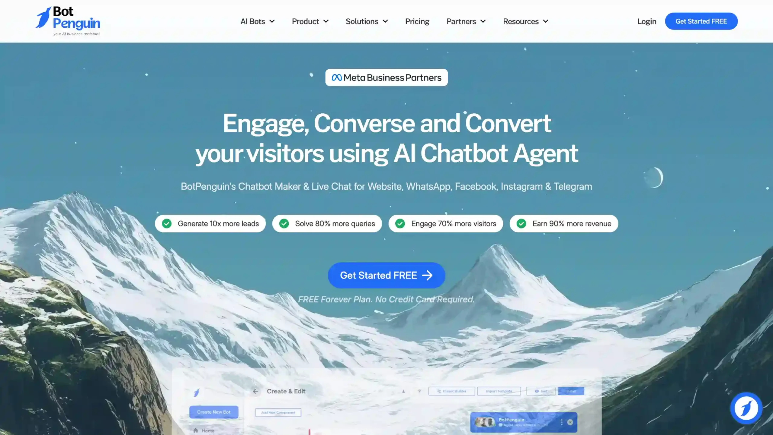 Landing Page BotPenguin BotPenguin-ai agent whatsapp terbaik
