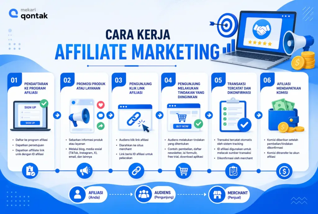 Ilustrasi Cara Kerja Affiliate Marketing Cara Kerja Affiliate Marketing