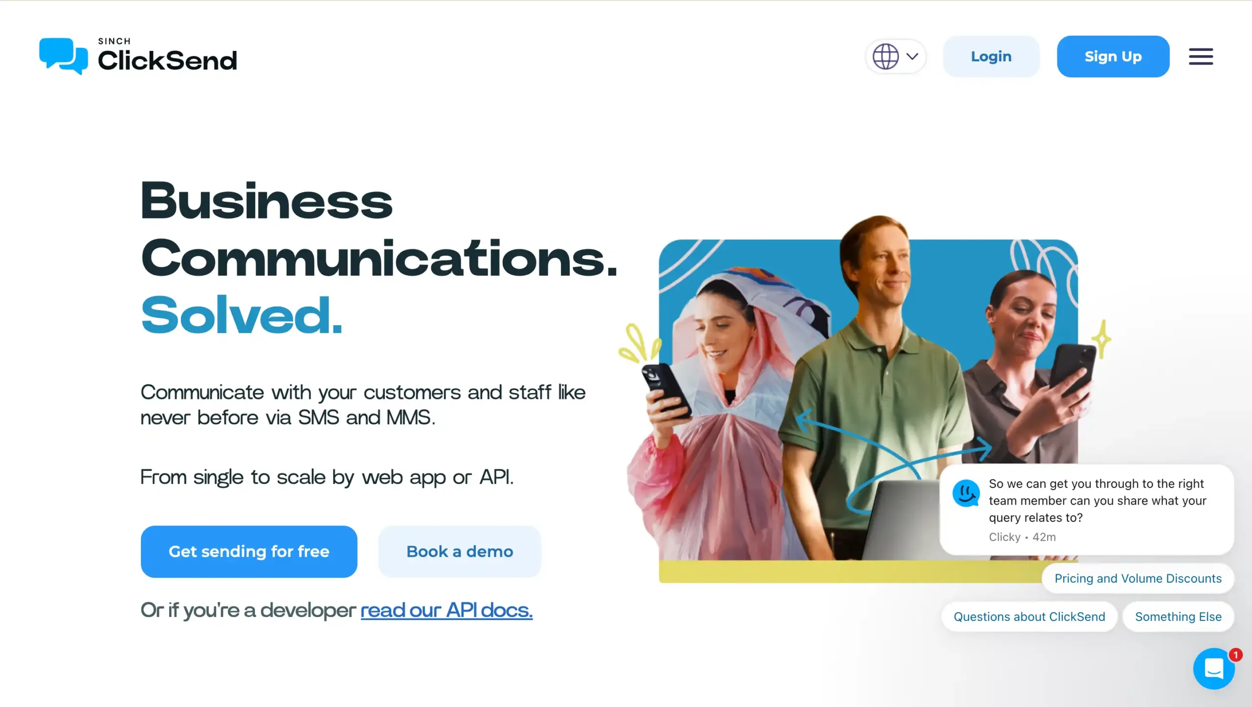 Landing Page ClickSend ClickSend-alternatif bird CRM (MessageBird) terbaik