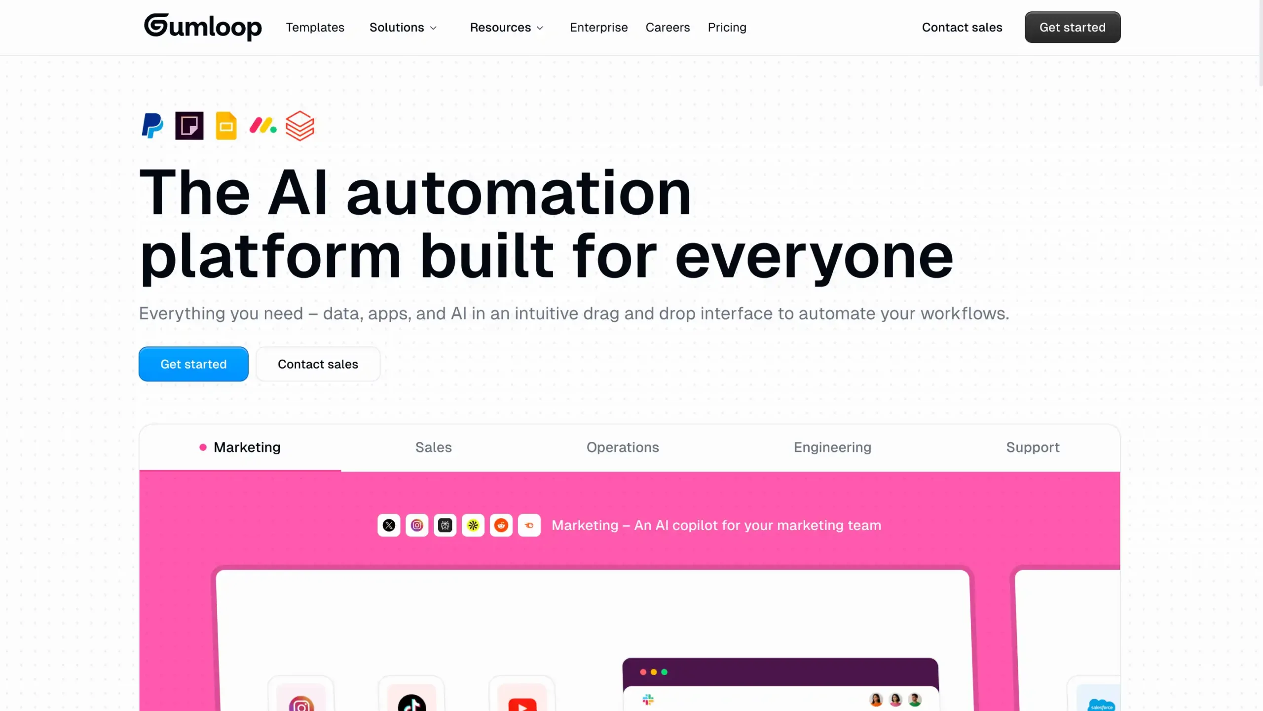 Gumloop Landing Page Gumloop-best agentic AI platforms