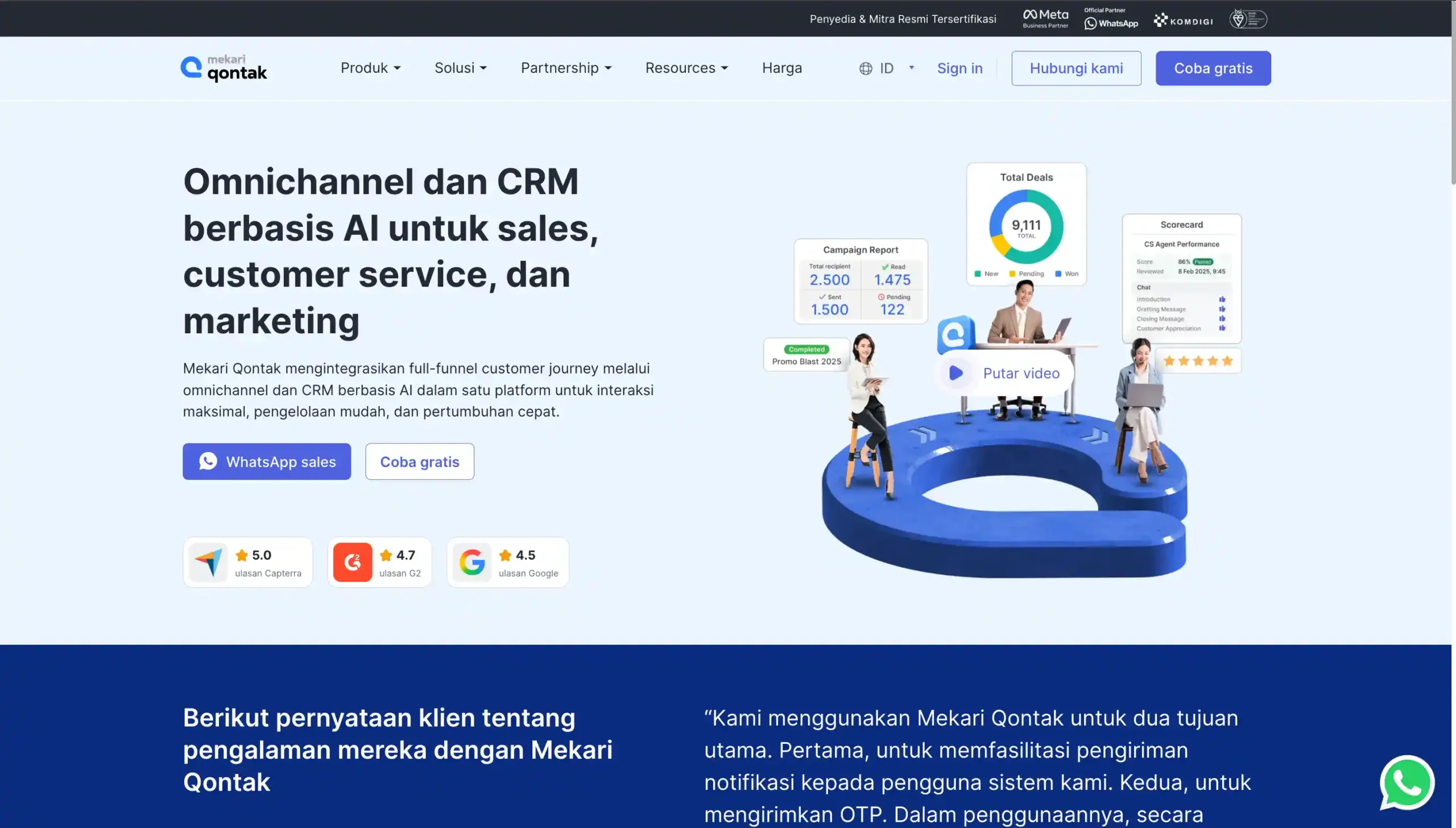 Tampilan Halaman Homepage Aplikasi Distributor Mekari Qontak Halaman Homepage Aplikasi Distributor Mekari Qontak