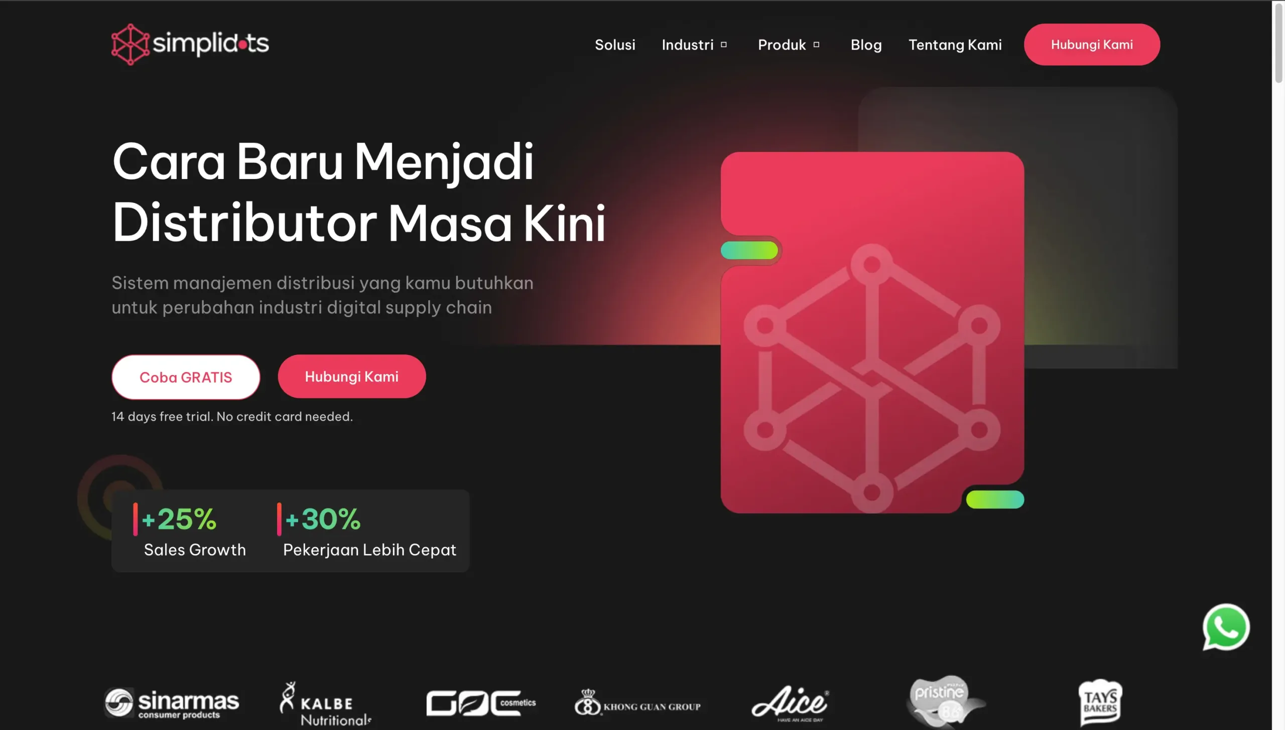 Ilustrasi Halaman Homepage Aplikasi Distributor SimpliDOTS Halaman Homepage Aplikasi Distributor SimpliDOTS