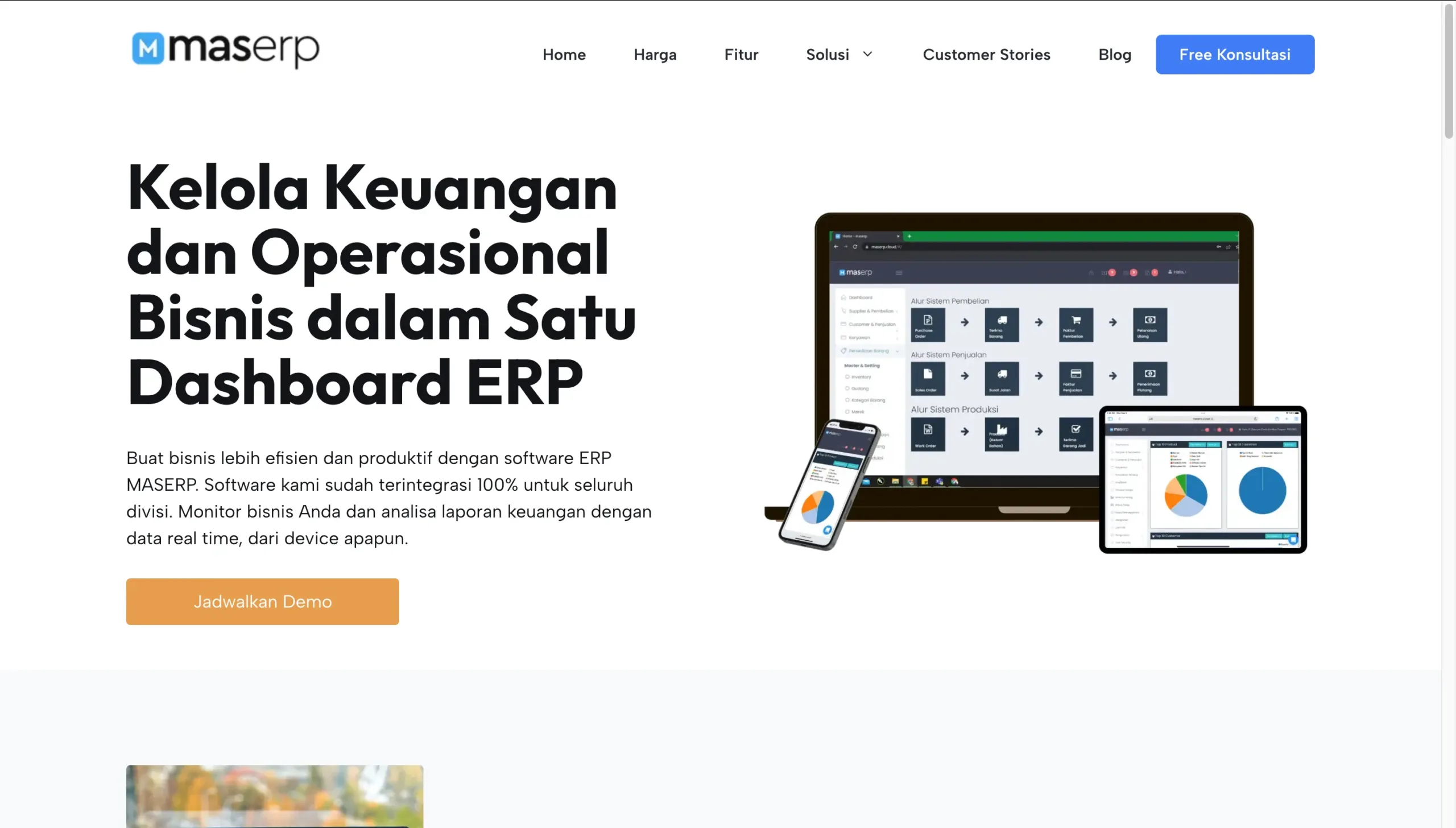 Tampilan Halaman Homepage Aplikasi Distributor MASERP Halaman Homepage Aplikasi Distributor Maserp