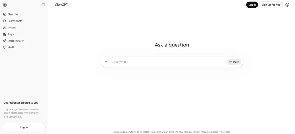 Tampilan Halaman Percakapan Aplikasi AI ChatGPT Halaman Percakapan Aplikasi Ai Chatgpt